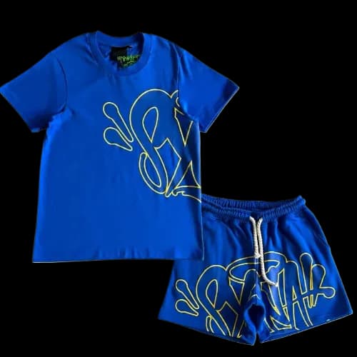 Syna World Summer Set Blue Yellow Tee and Shorts