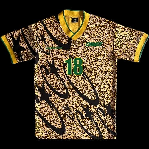 cortei tee jersey yellow and black all-over printed football