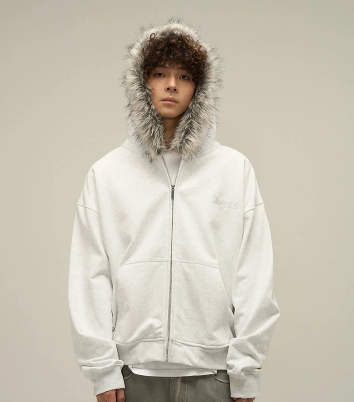 Fur Collar Zip Up 2 Styles