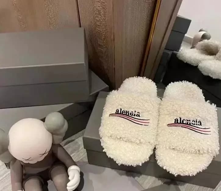 Balenciaga Fur Slides