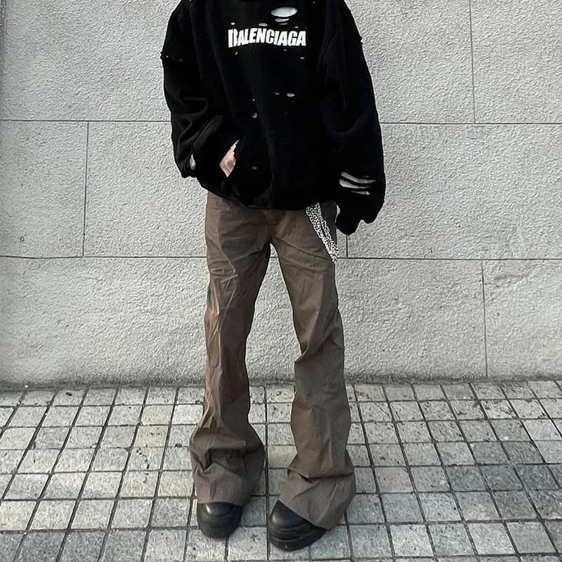 Rick Owens Brown Flared Denim