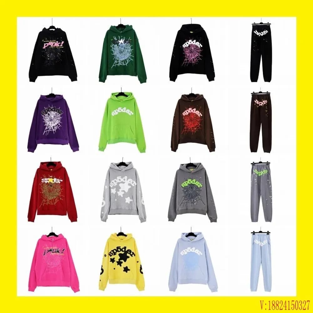 hip hop singer sp5der printed couple hoodie men s and women s hoodie sports suit 81