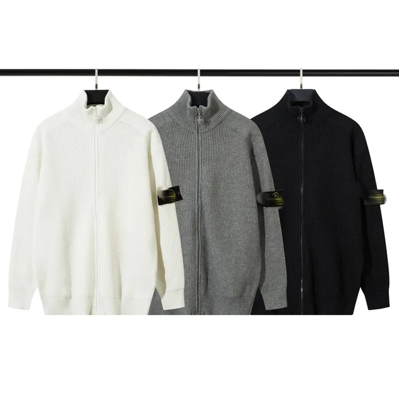 STONESLAND Shidao zipper open chest stand collar knitted sweater versatile simple and genderless style for men and women 37
