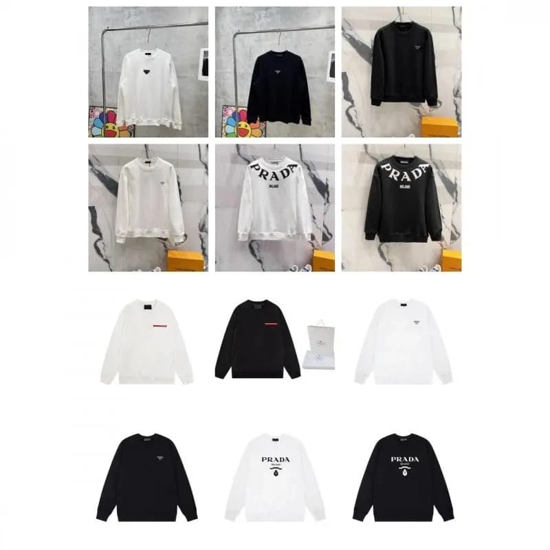Luxurious and trendy high version pra Pujia metal triangle LOGO men s and women s autumn and winter loose and versatile sweatshirts can be shipped on behalf of others 23