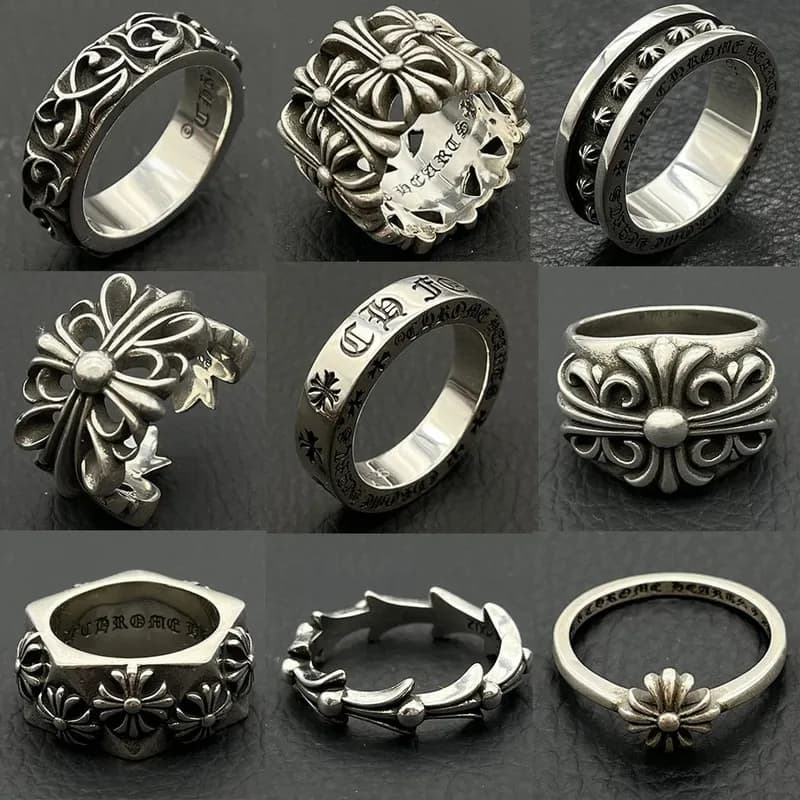 Crowe vintage eternal heart ring tomb iris ring scout flower cross flower vine classic 11