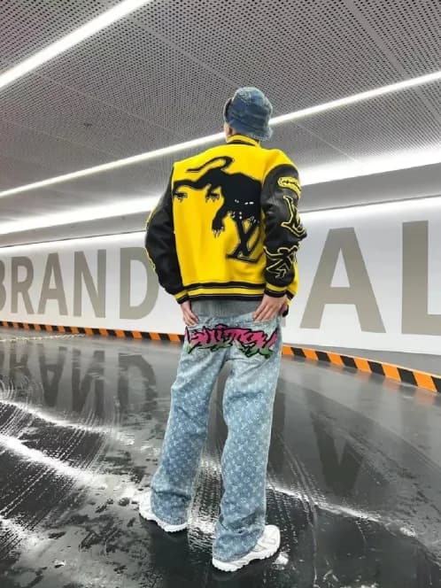 Varsity-Style Panther Graphic Jacket