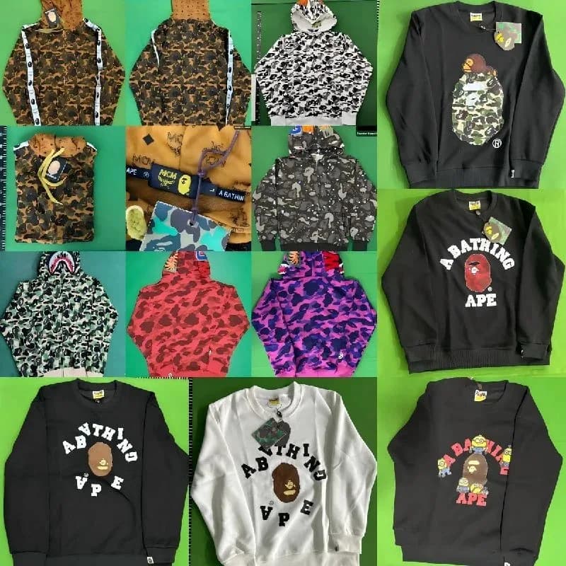 Bape-Style Camo Hoodie & Sweatshirt Collection