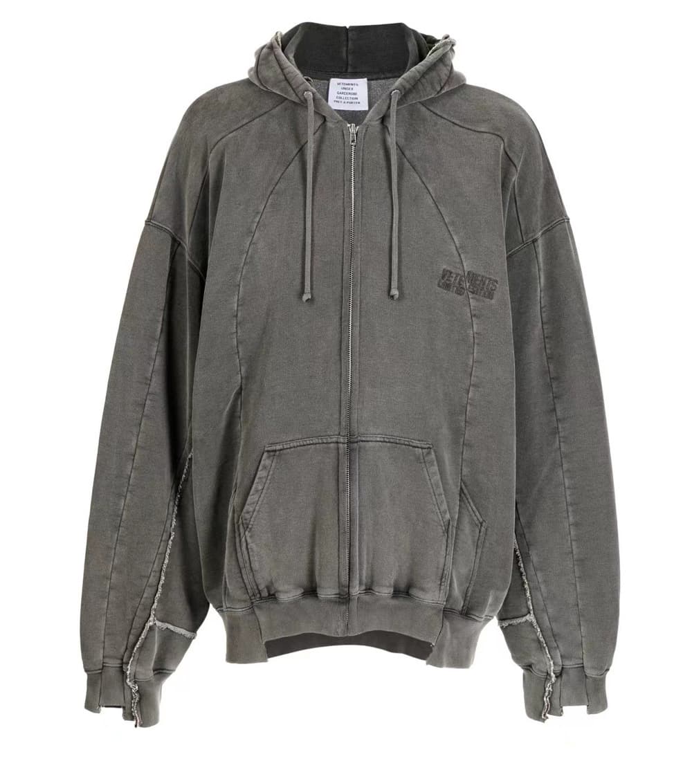 Cross-border foreign trade wholesale 2023 INS loose stitching wash zipper coat sweatshirt men and women couple hoodie fashion