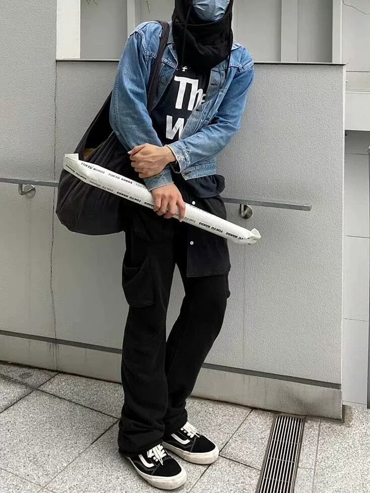 CRSC NUMBER NINE Six pocket Multi pocket Archive Flared Loose Casual Sports Pants Sweatpants