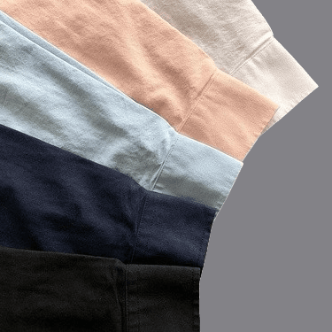 Blue shirt, white hat, small size cotton and linen five-color shirt 3061834