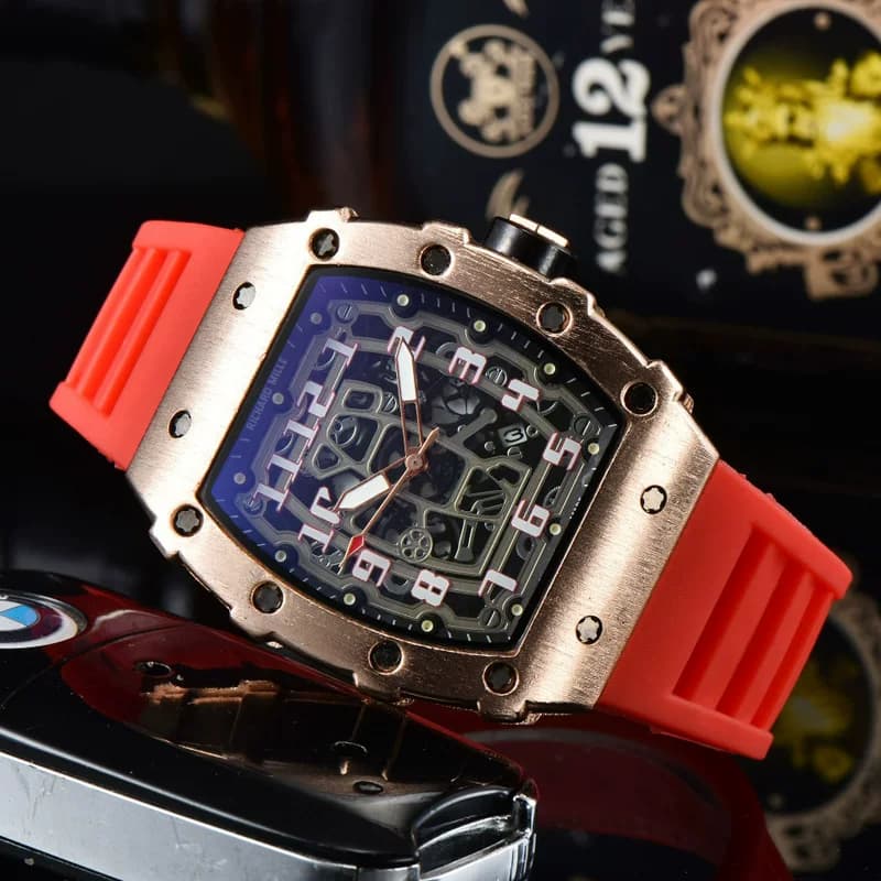 RM de new fashion hollowed-out business men's automatic watch high-end handsome barrel-shaped personalized watch men