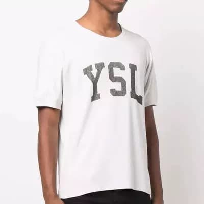 Hot all over the network youth transparent popular round neck printed casual straight letter short sleeves