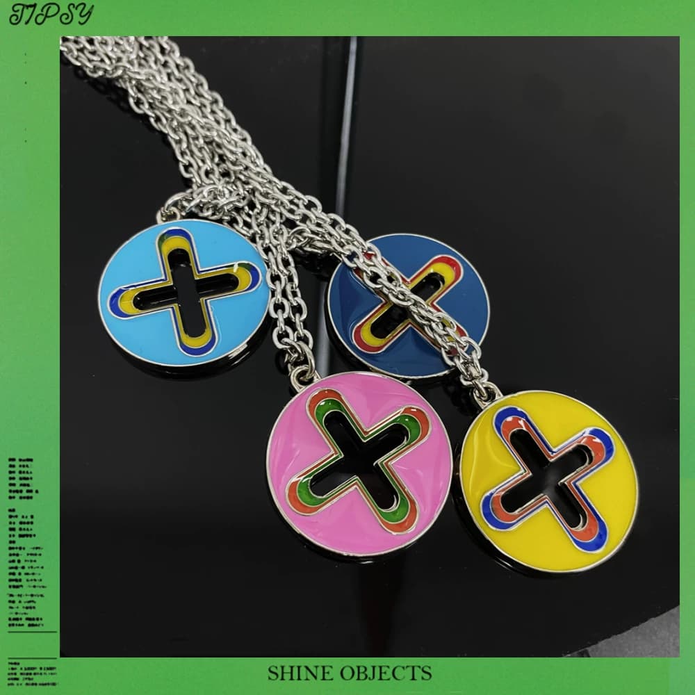 TPISY spot HOMER FRANK OCEAN lucky four leaf clover bevel cut enamel drip necklace