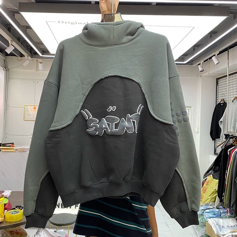 2022 Autumn and Winter Trend American English Foaming Three-Dimensional Letter Stitching Contrast Color Sweatshirts for Men and Women Loose Plus Velvet Hoodies - OopBuy Spreadsheet