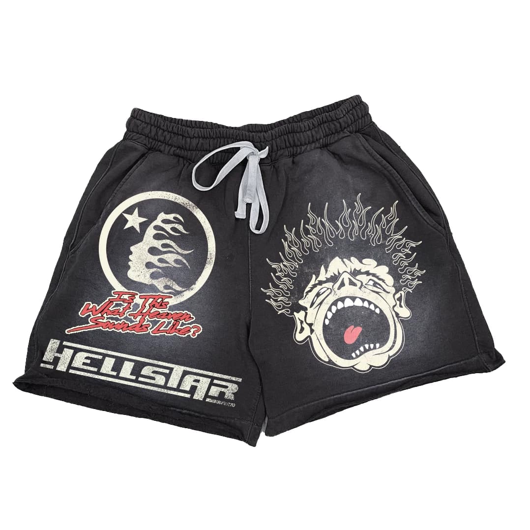 Hellstar Studios shorts ins same style European and American fashion brand casual Sports men's and women's washed shorts