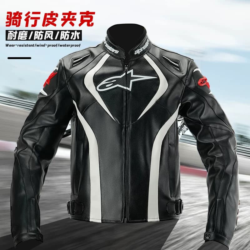 Motorcycle riding suit racing suit windproof motorcycle suit leather jacket four seasons waterproof and anti-fall motorcycle travel rider suit men