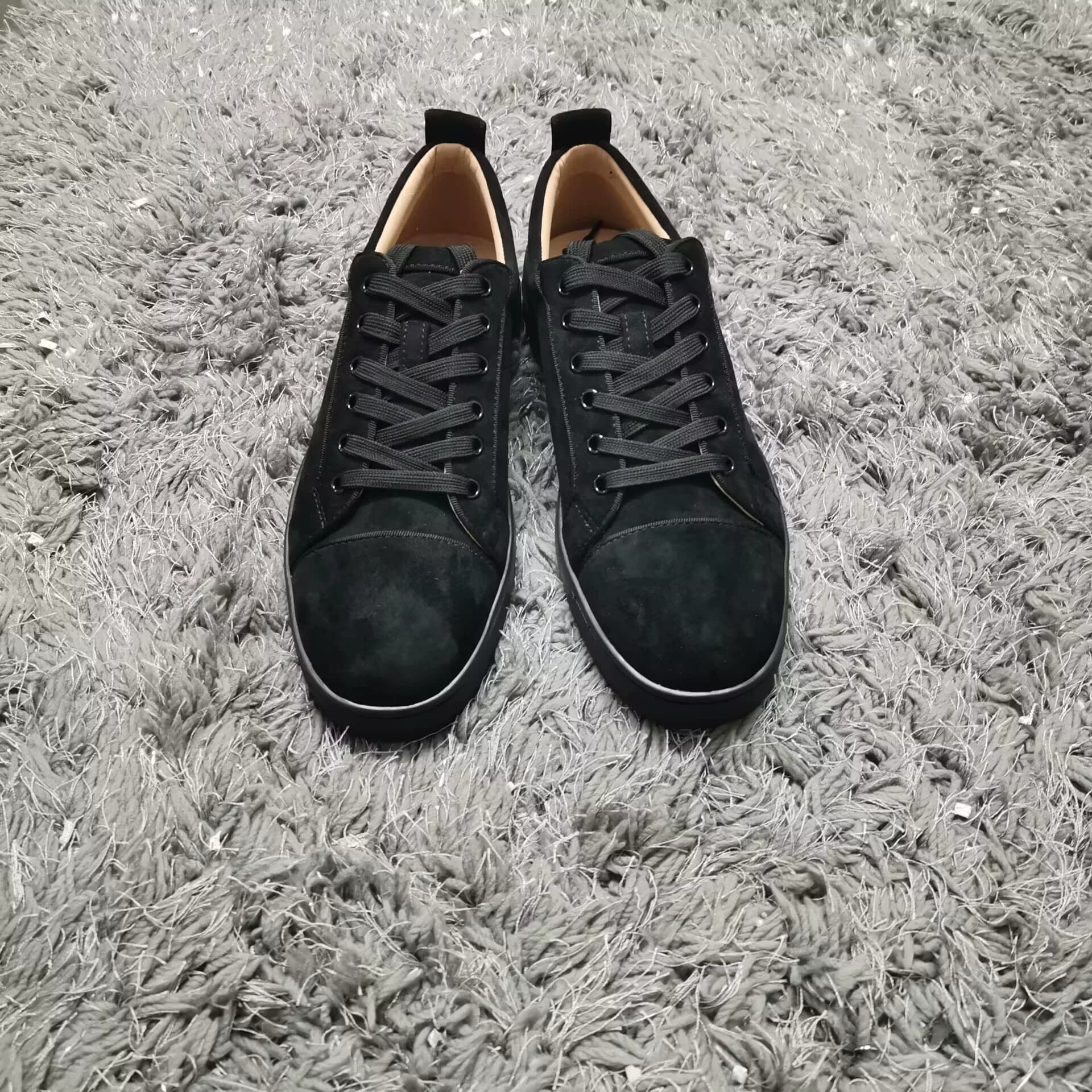 European and American trendy men's shoes CL low-top shoes casual sneakers lace-up youth trendy CL men's shoes solid color glossy red bottom shoes