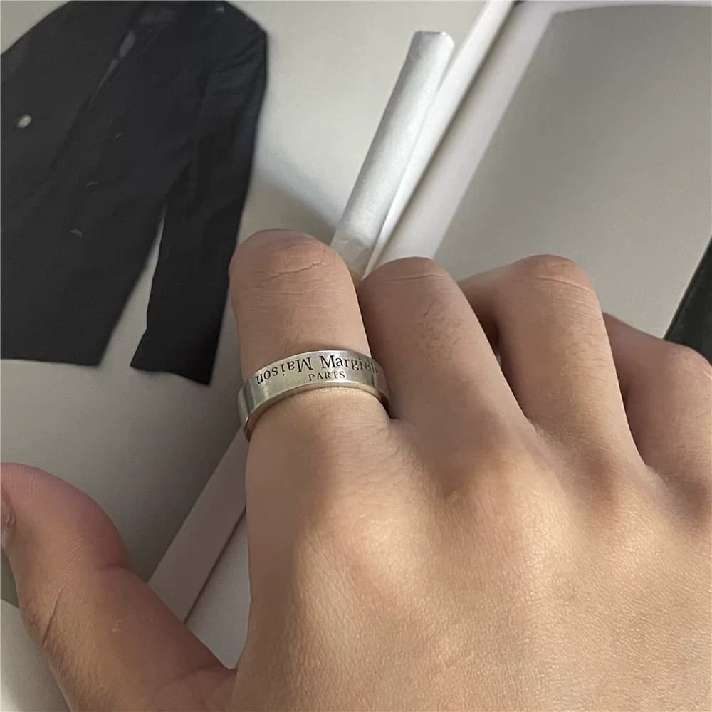 Margiela style inverted letters Margiela ring original ins ring fashion high street couple ring