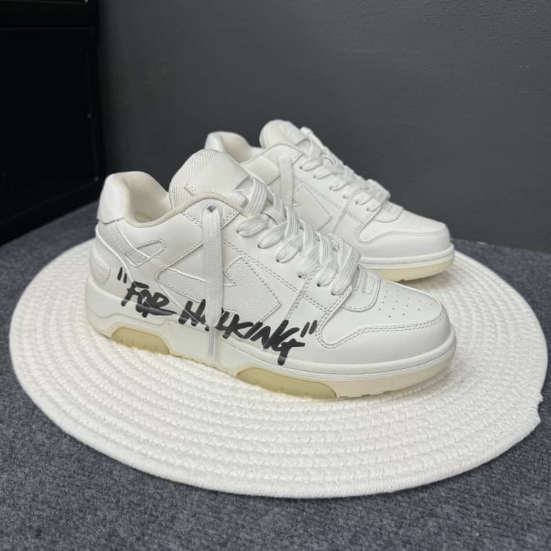 2024 summer off trendy brand sneakers men's genuine leather panda white shoes breathable low-top sports casual shoes women's thick sole