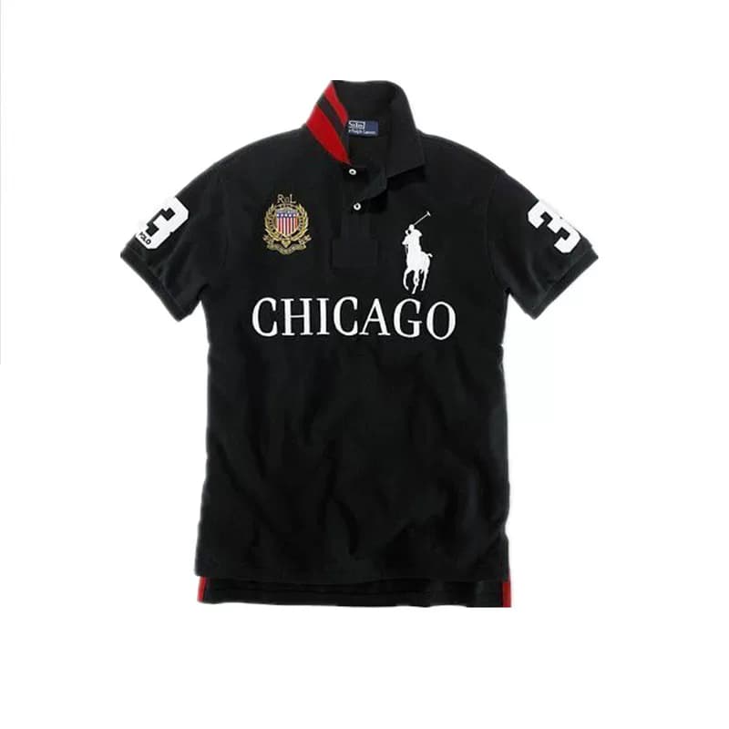 Summer city men's sports polo shirt large size t-shirt stand collar retro high value top casual short-sleeved t-shirt men