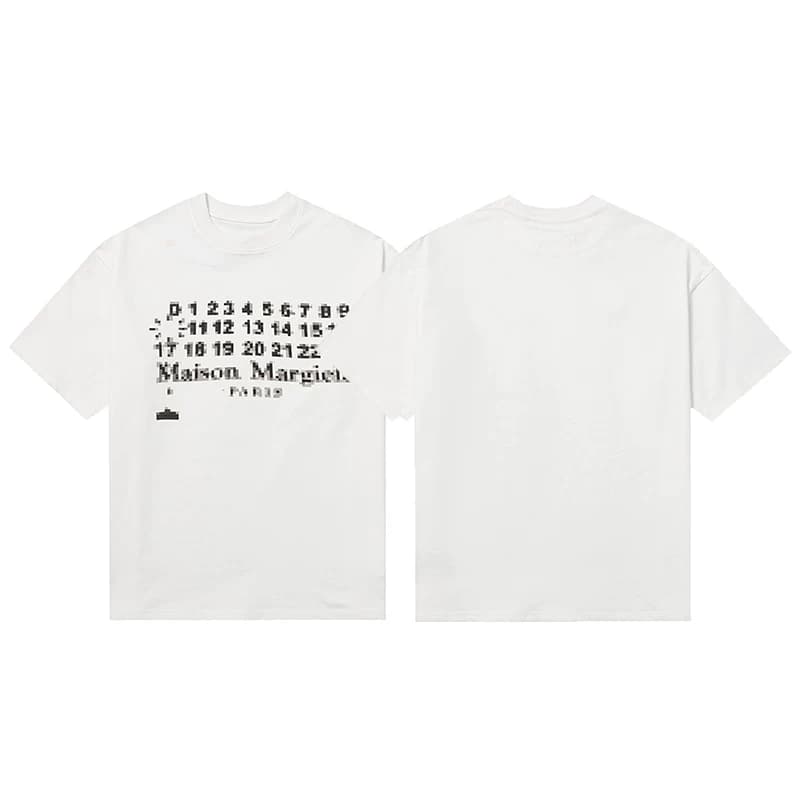 VLONE FOG Margiela style T-shirt Magila short sleeve MM6 inverted logo digital garbled men and women