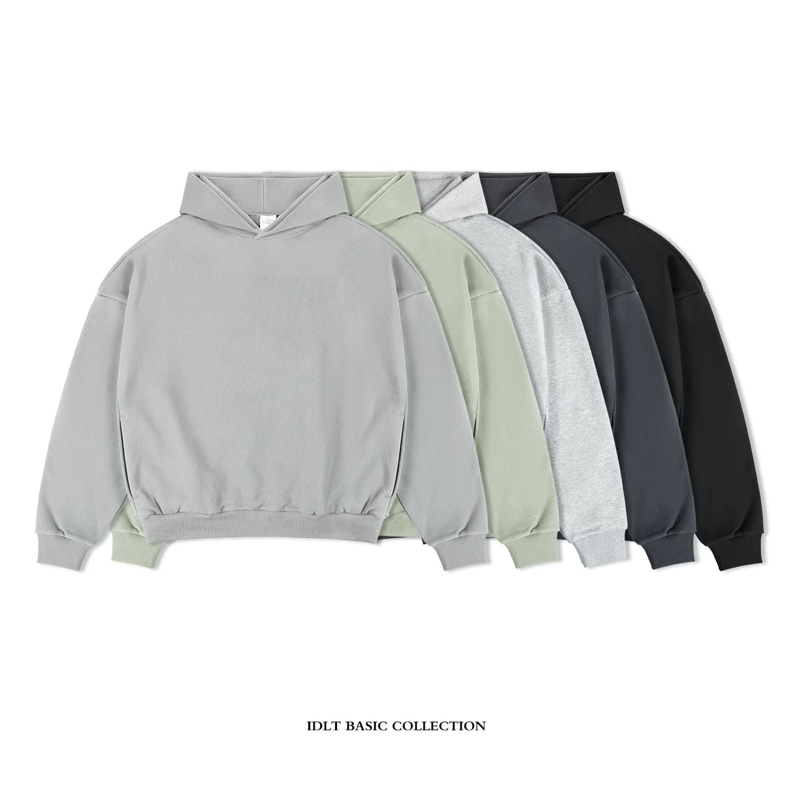 IDLT Profile Hoodie 400g Drop Shoulder Loose Sweater Cotton Basic Style Men and Women's Trend Original Street All-match ins