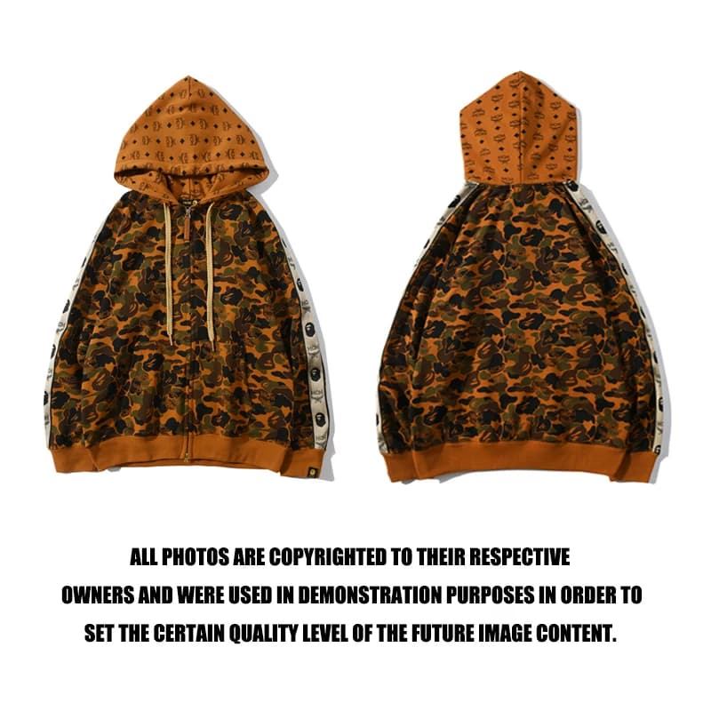 New winter fashion brand Ape Head joint camouflage desert sports sweatshirt for men and women ins style couple jacket thin