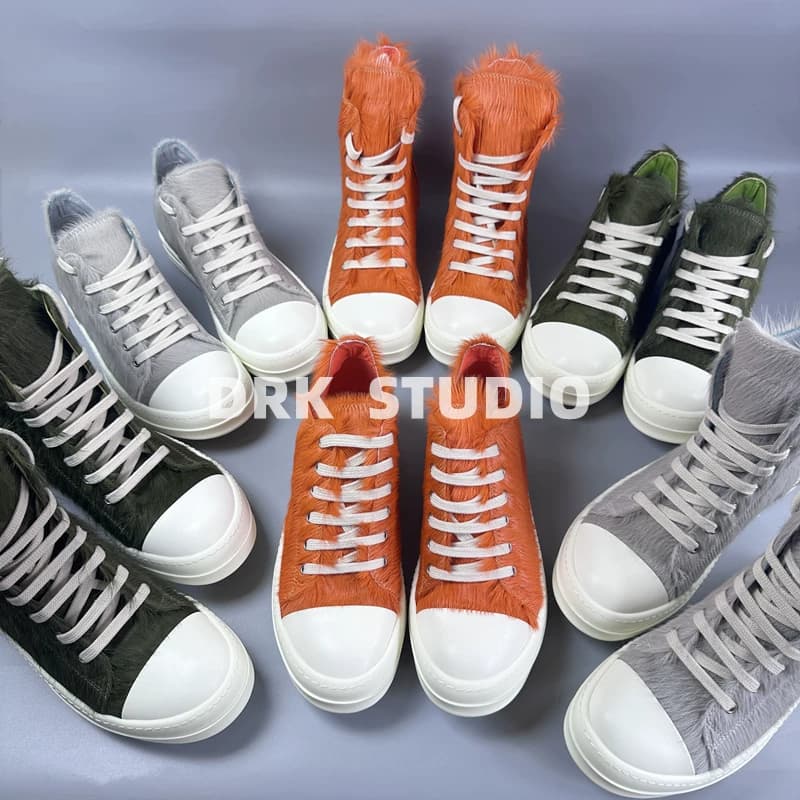 D's homemade 21FW main line horse hair high-top shoes horse hair low-top shoes unisex couple shoes