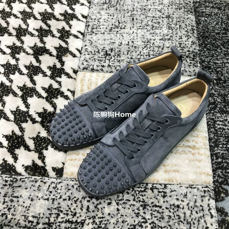 CLOUMANCE new gray suede four seasons suede rivet shoes