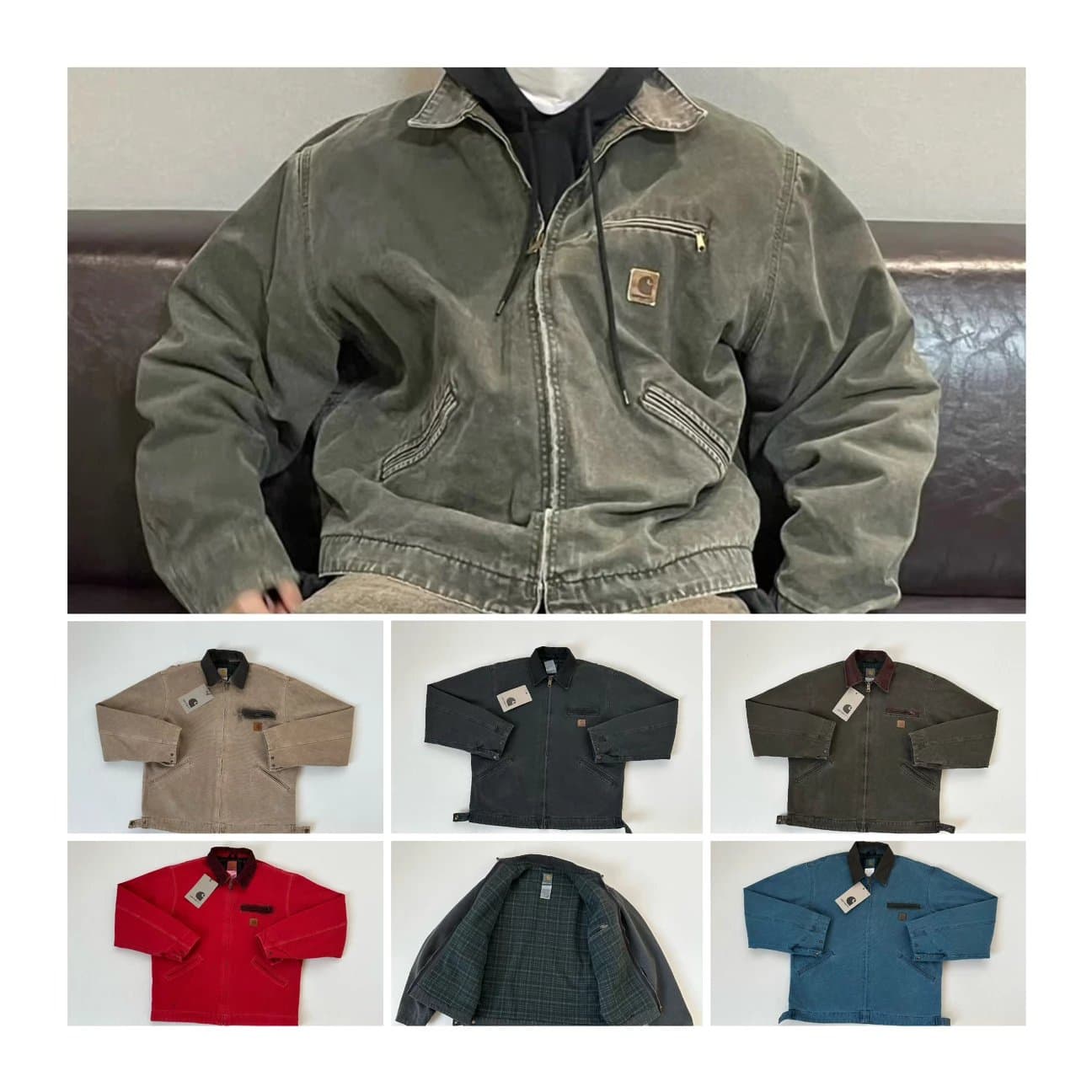 Five colors are released Quality bought with eyes closed Original quality Car Kaha T J97 second hand washed distressed jacket for men and women