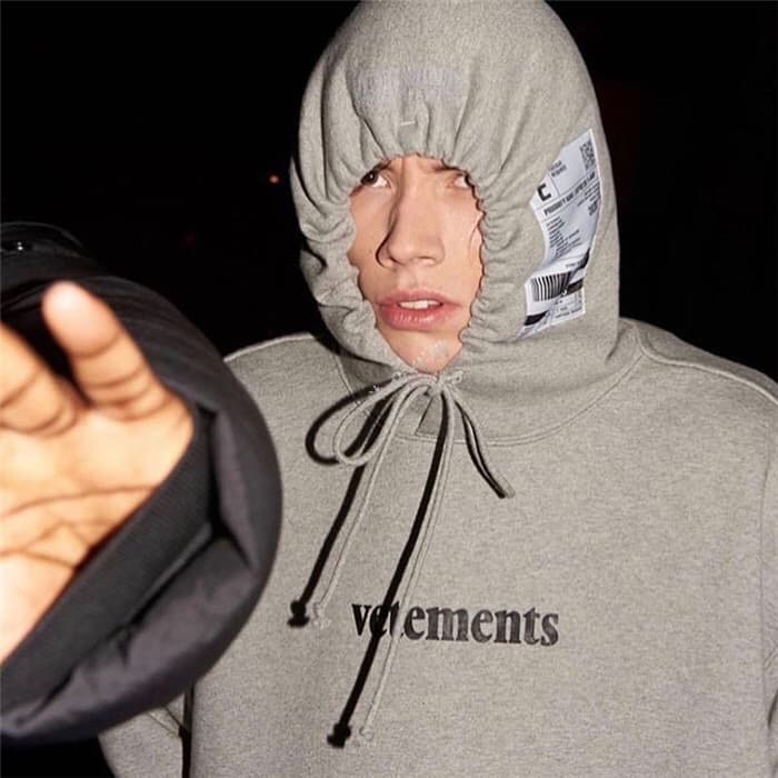 HB Homemade Return order V1tements outer label plus velvet hooded sweatshirt flocking print full of texture