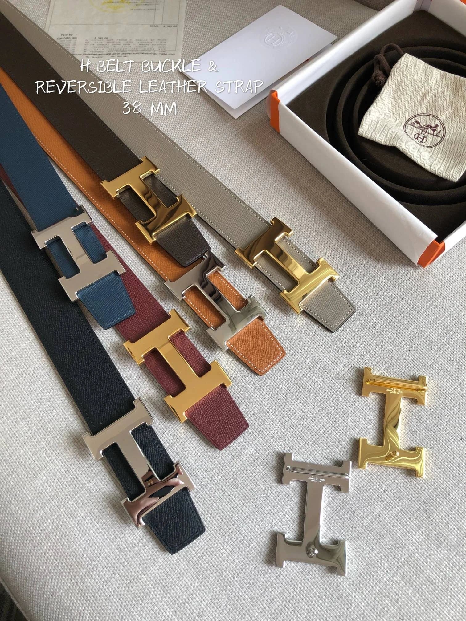 High quality stock New top grain cowhide belt for men and women H buckle business casual double sided belt