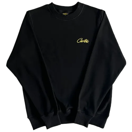 corteiz Crewneck Alcatraz Basic black-yellow