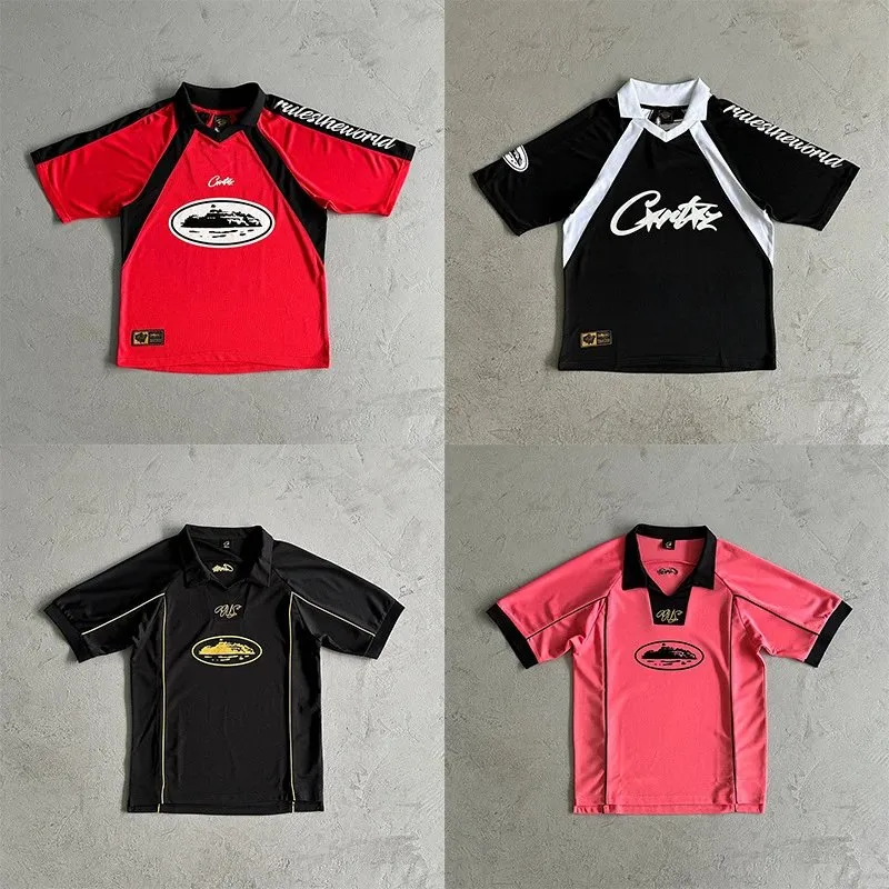 英式街头嘻哈印花短袖t恤男款夏季潮牌运动透气足球服球衣polo衫 (8) - Image 1