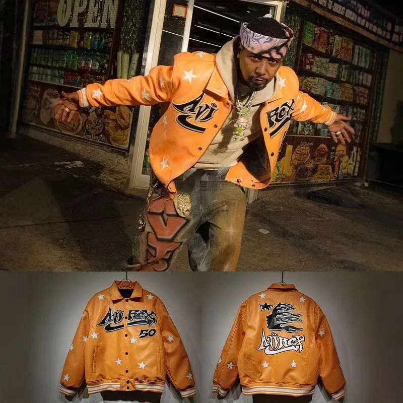 地狱之星夹克Avirex联名五十周年限定款复古潮流夹克机车刺绣皮衣 (97) - Image 1