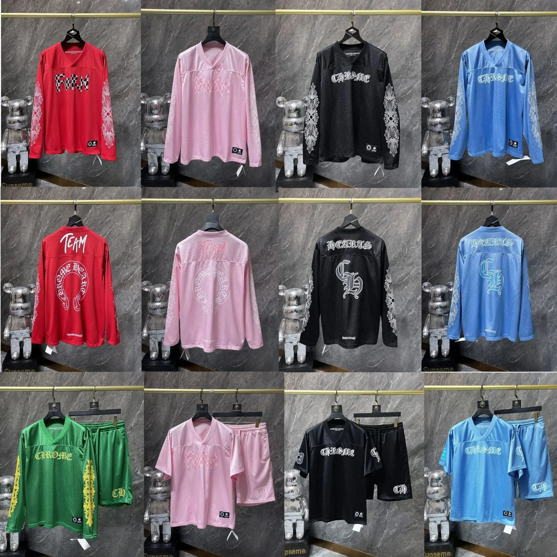 正确版高品质 Chrome Hearts 克罗伈长袖花臂冰球服男女运动套 (2) - Image 1