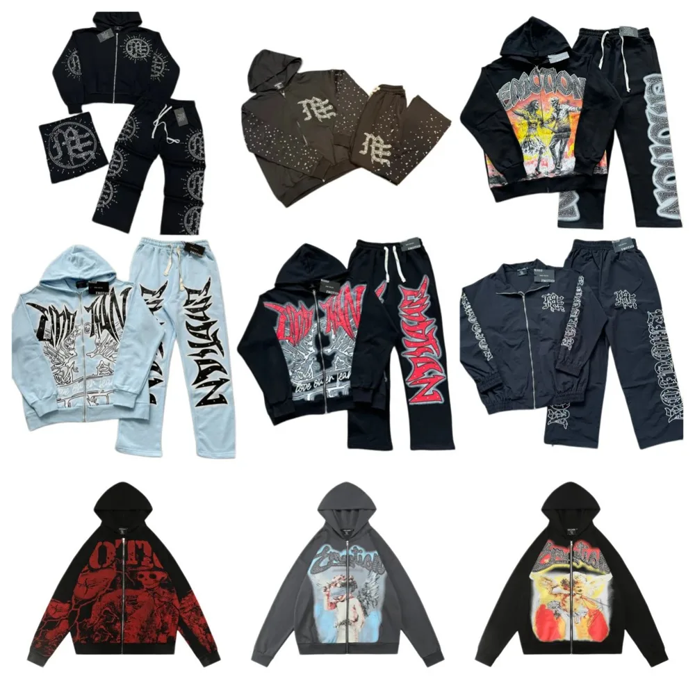 Mixed Emotion Rhinestone Zip Hoodie Collection