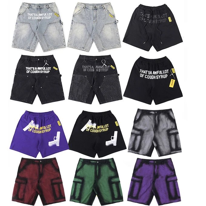 Cough Syrup Style Denim Shorts