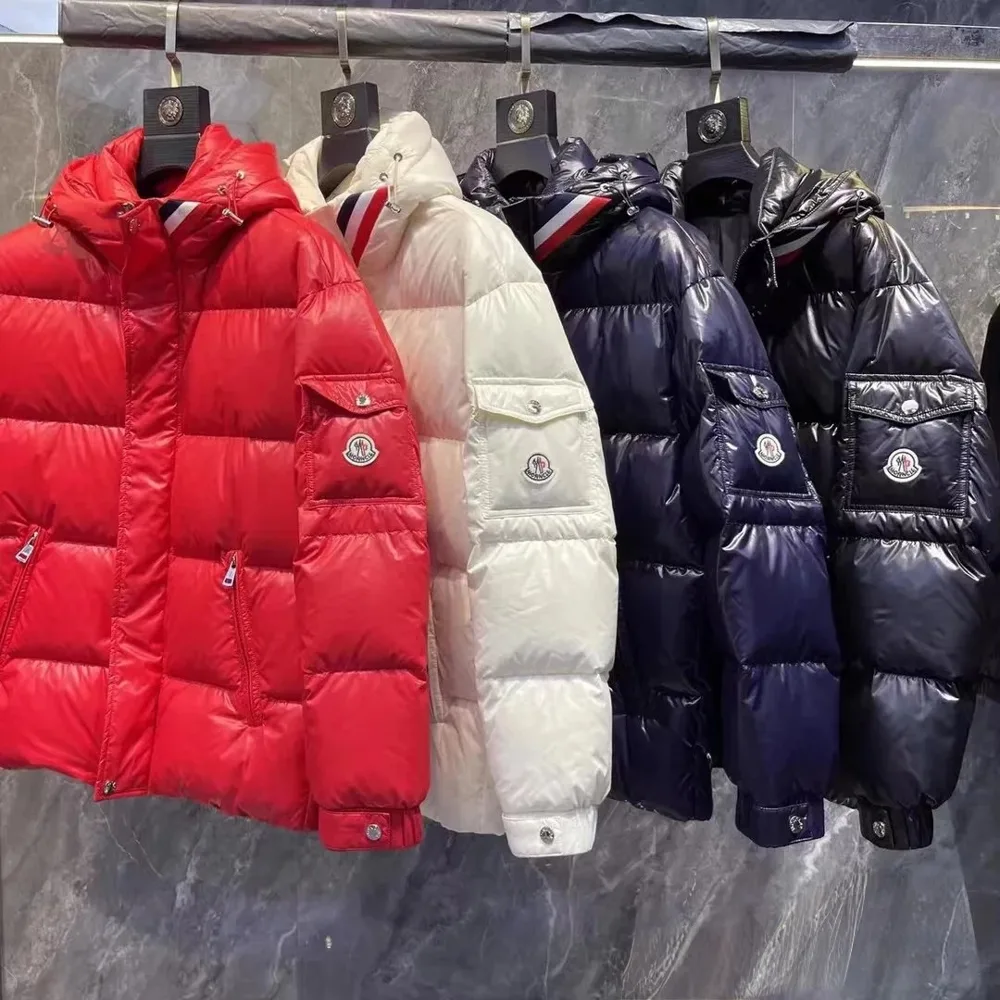 Moncler-Style Glossy Hooded Down Jacket - Image 1