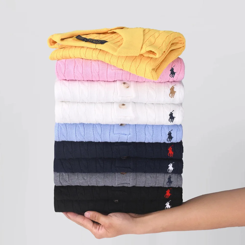 Polo-Style Cable Knit Sweater - Image 1