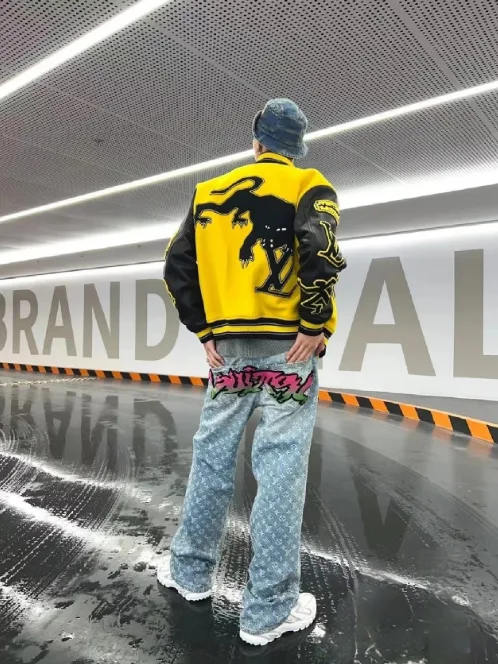 Varsity-Style Panther Graphic Jacket - Image 1