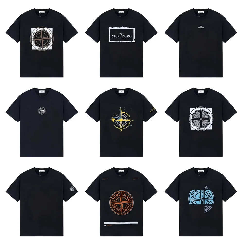 Stone Island-Style Logo T-Shirt - Image 1